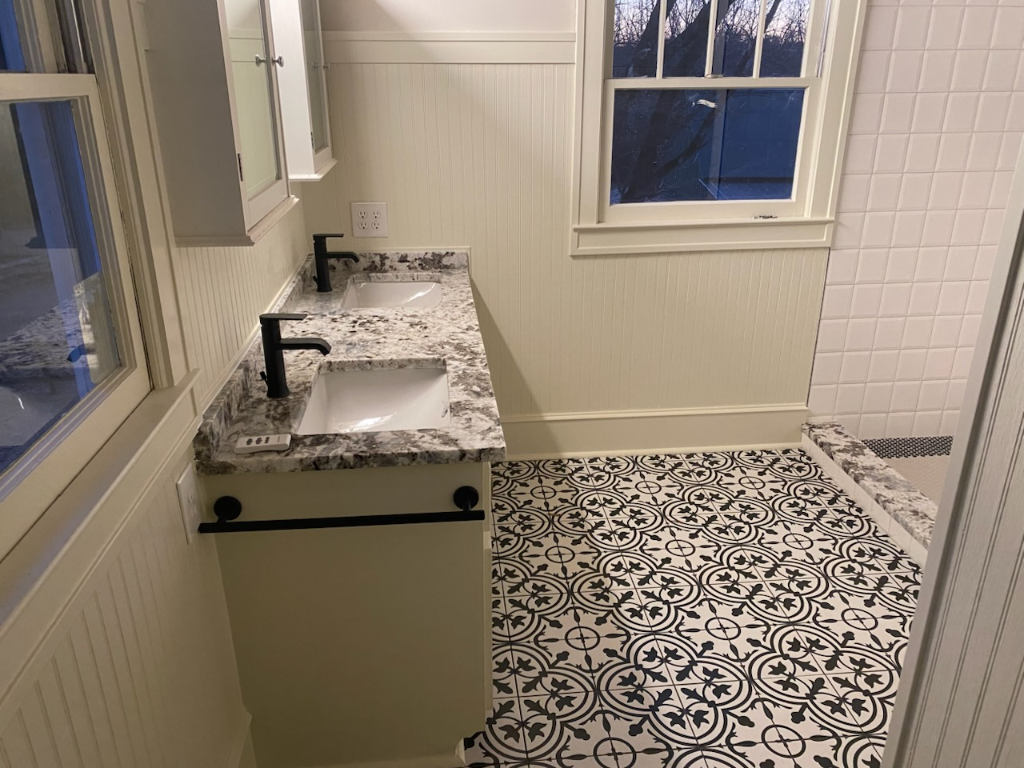 Double Vanity with Granite Countertop