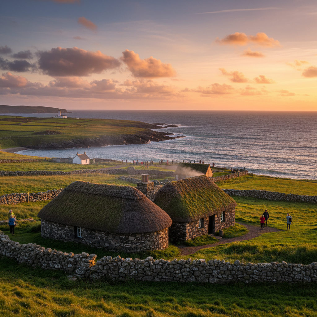 Stunning view of Arnol's historic attractions and scenic landscapes