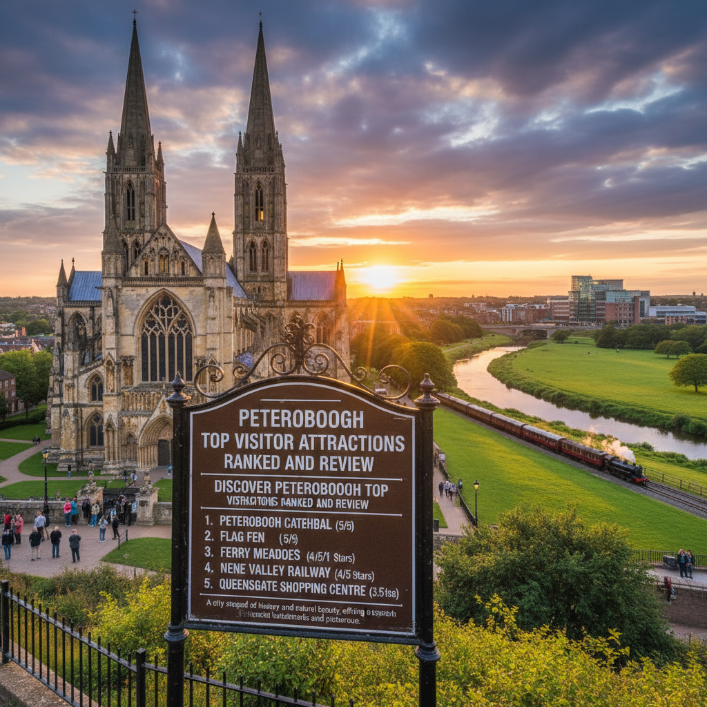 A scenic view of Peterborough showcasing its historic architecture and attractions.