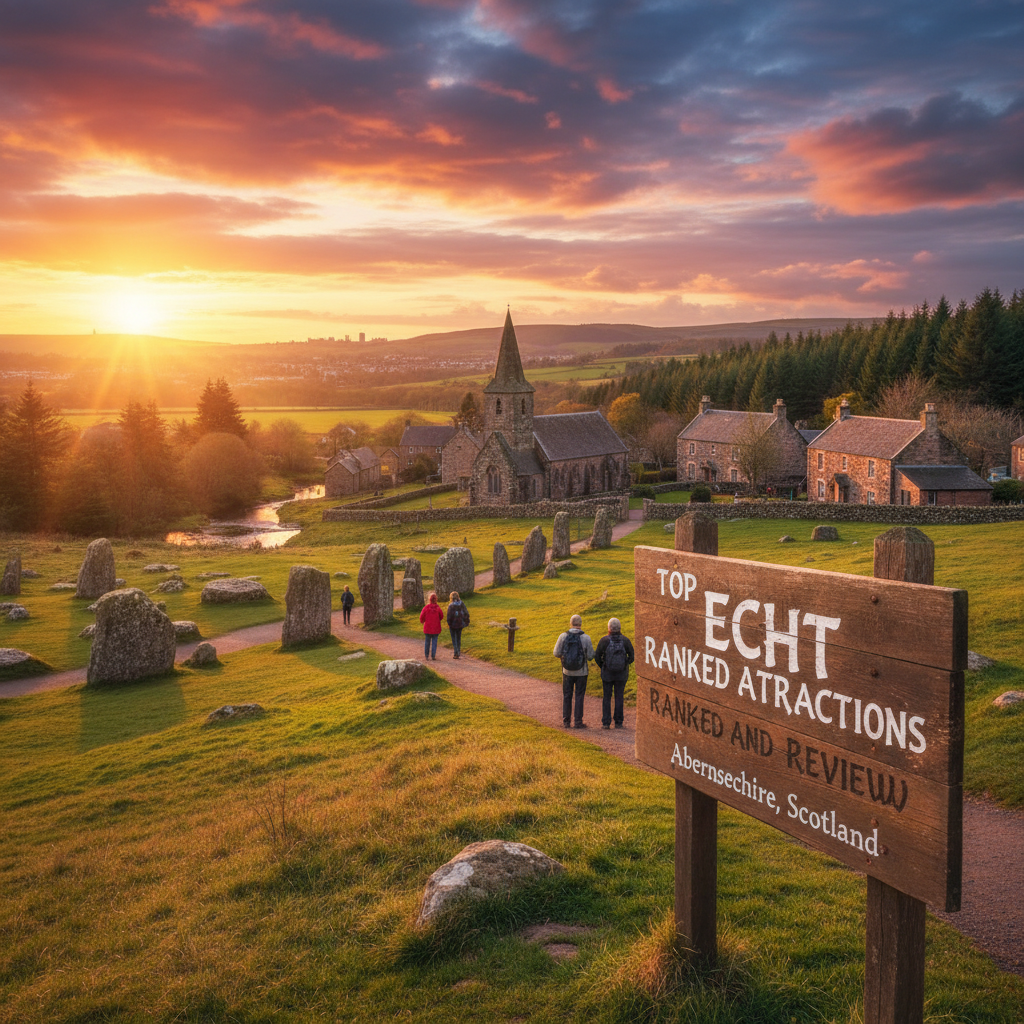 Scenic view of Echt, Scotland showcasing local attractions and landscapes.