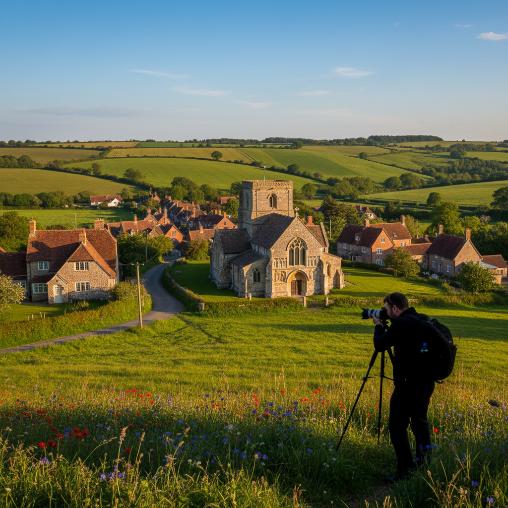 Beautiful view of Barfrestone's countryside and attractions