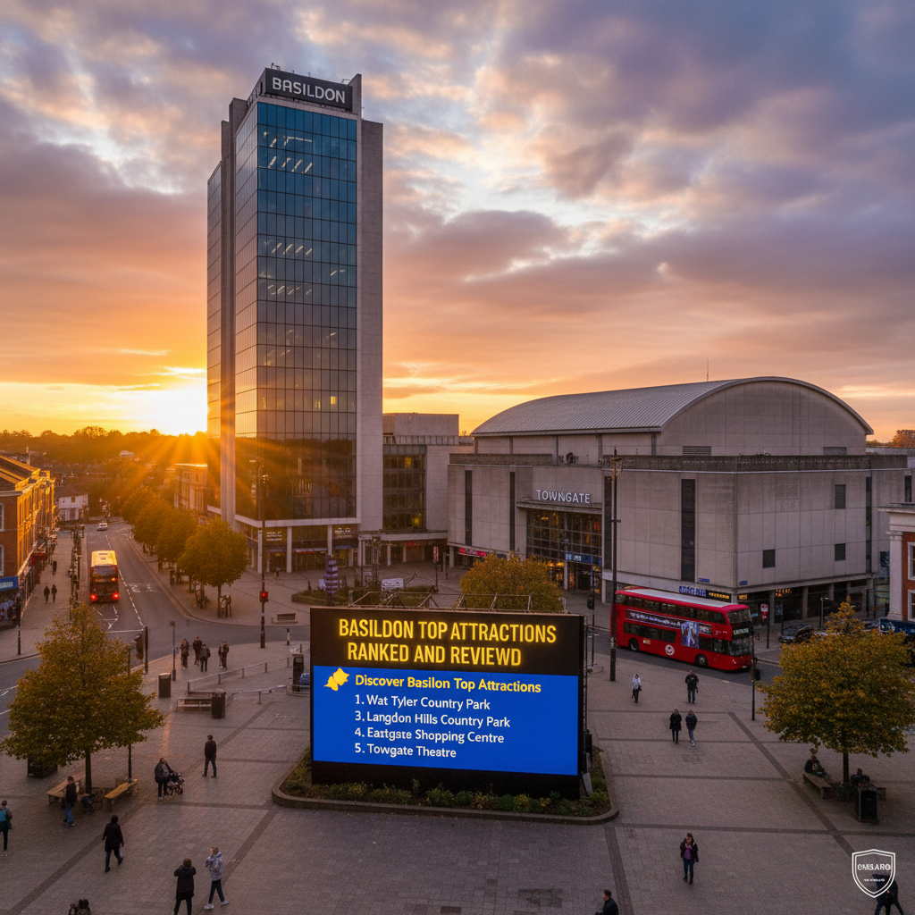 A picturesque view of Basildon's top attractions and landmarks
