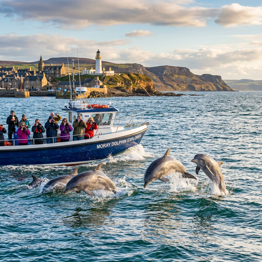 Moray Firth Dolphin Watching in Burghead - stunning view of this iconic nature