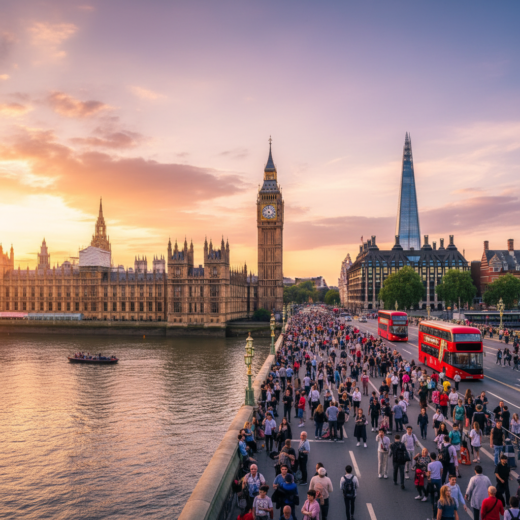 A scenic view of a popular attraction in England, showcasing its beauty.