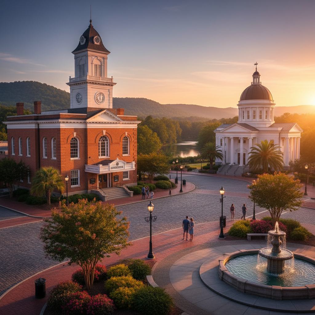A scenic view of Abbeville showcasing its top attractions and landmarks.