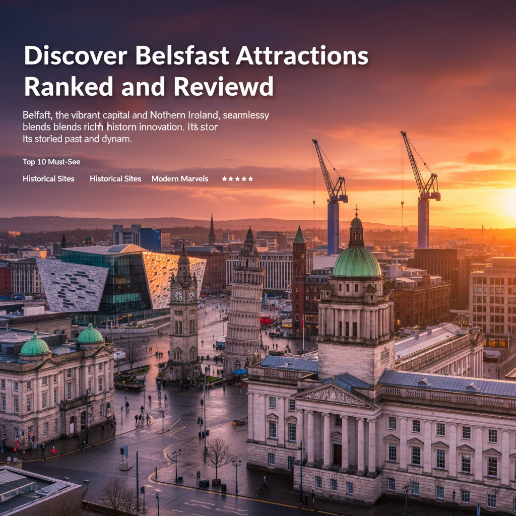 Stunning view of Belfast's iconic attractions and landmarks