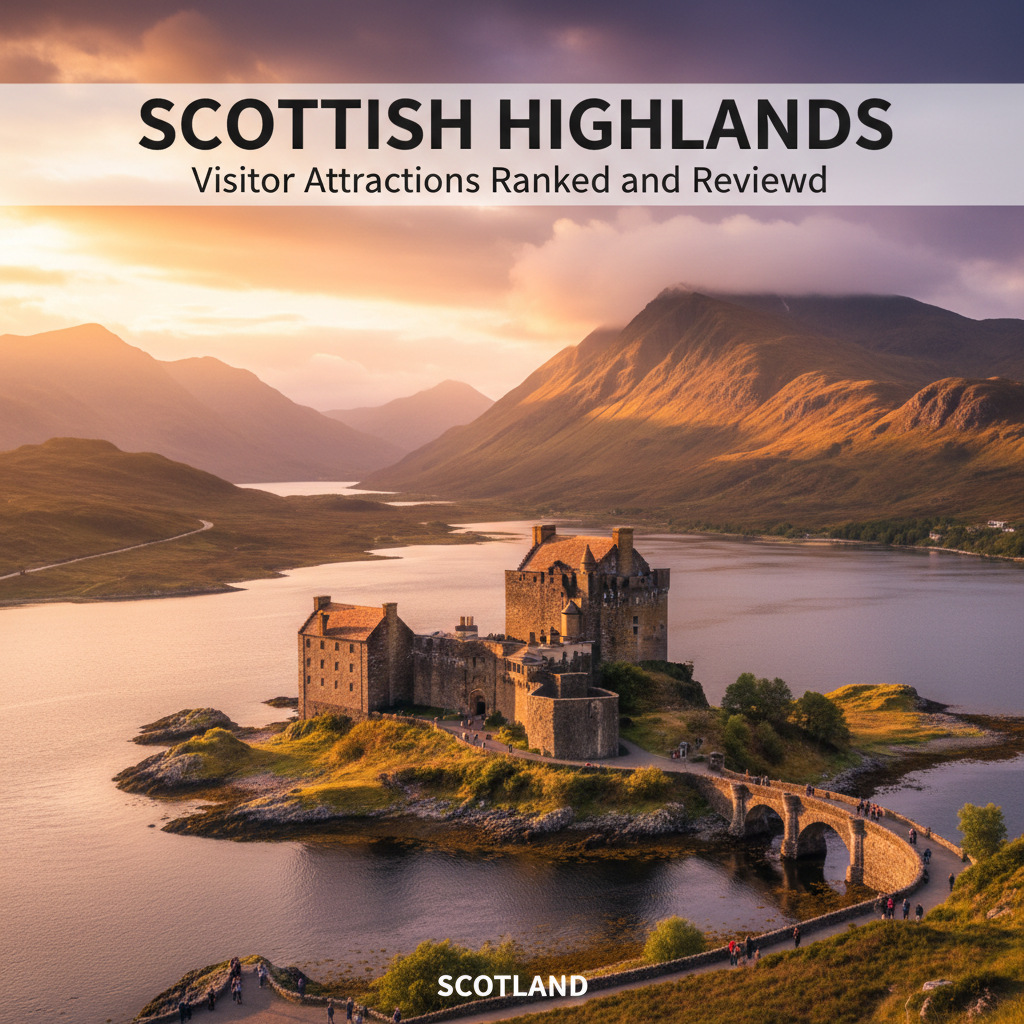 Stunning view of the Scottish Highlands with mountains and lakes