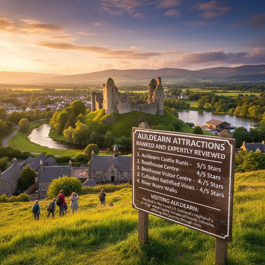 Scenic view of Auldearn, showcasing its historical landmarks and natural beauty.