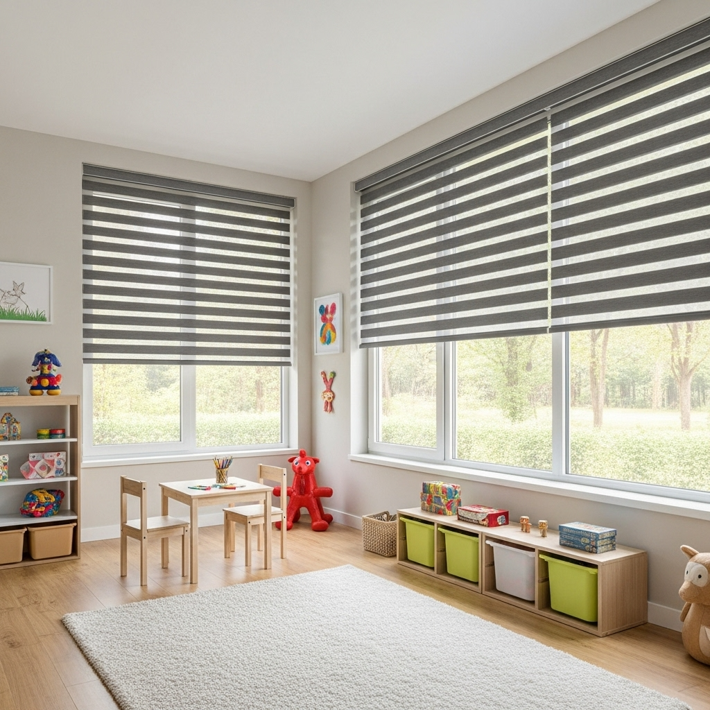 Children's Room with Zebra Blinds
