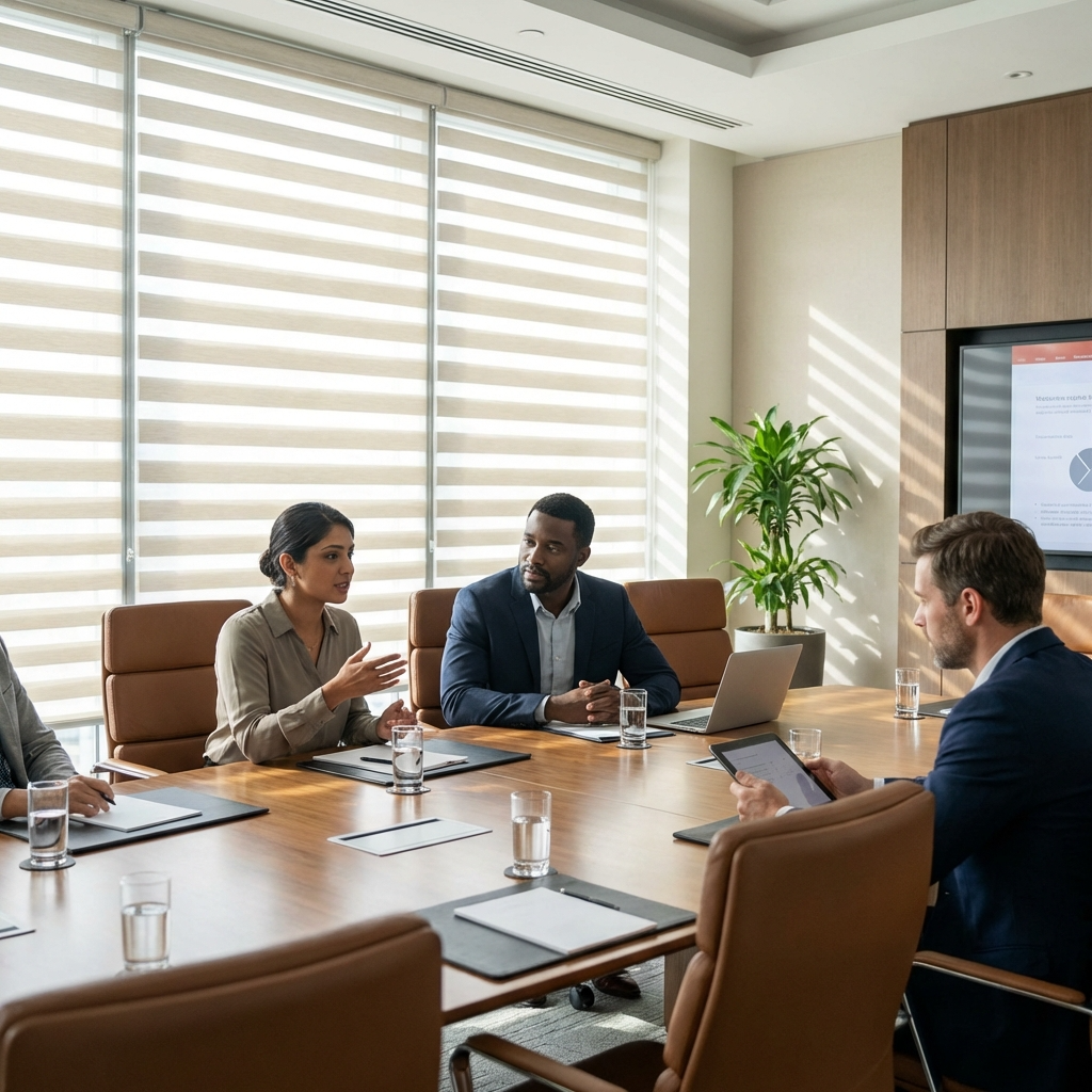 Boardroom with Zebra Blinds