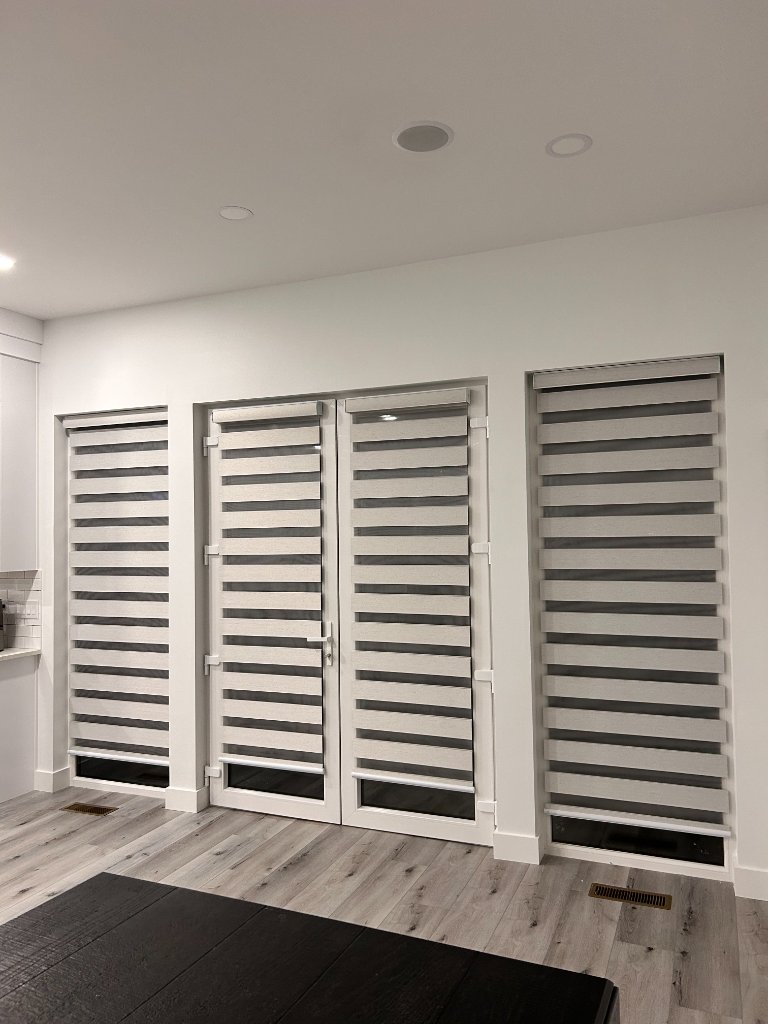 Zebra Blinds - Window Wall & Exit Doors