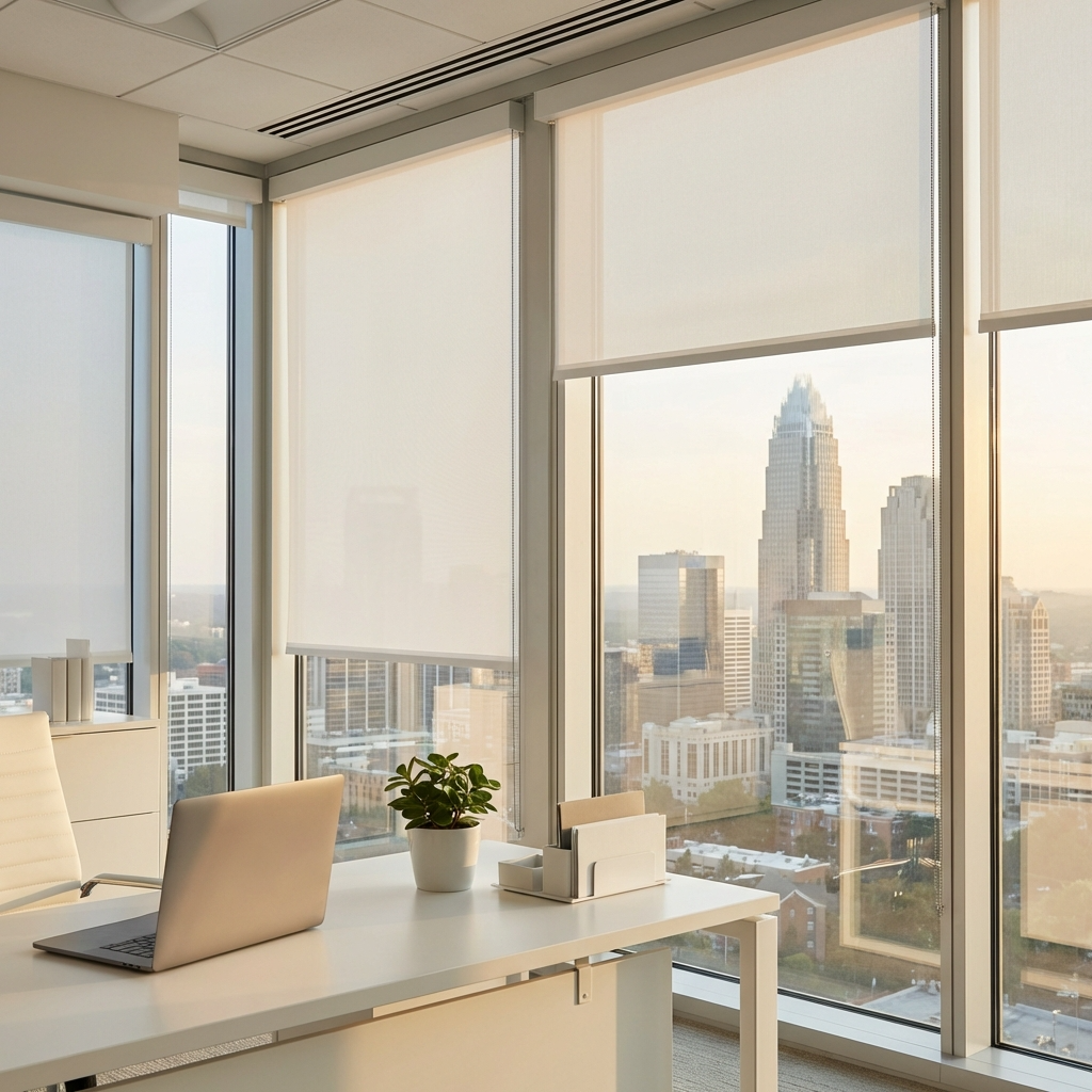 Office with Roller Blinds
