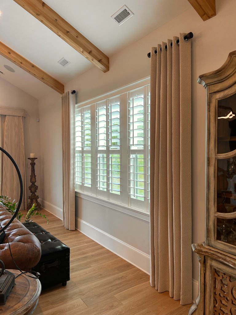 Curtains & Plantation Shutters - Living Room