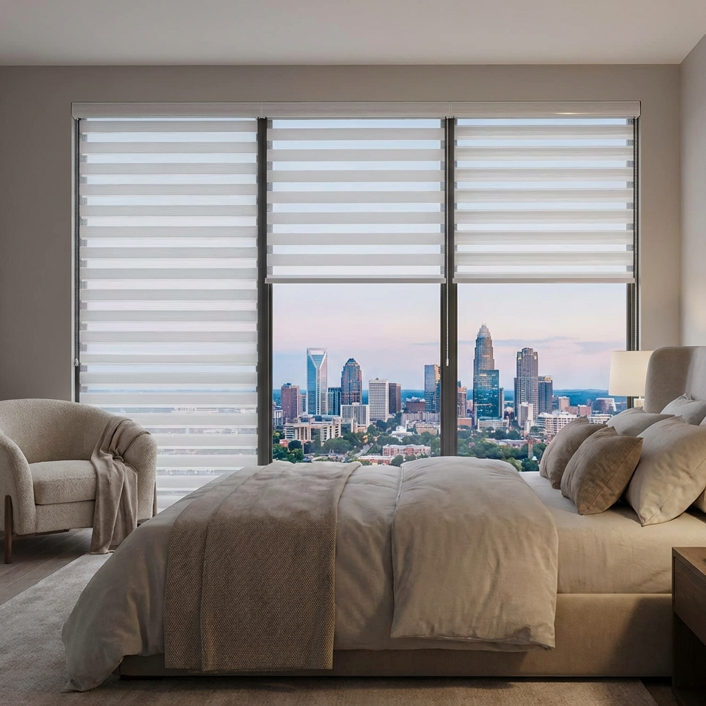 Bedroom with Zebra Blinds