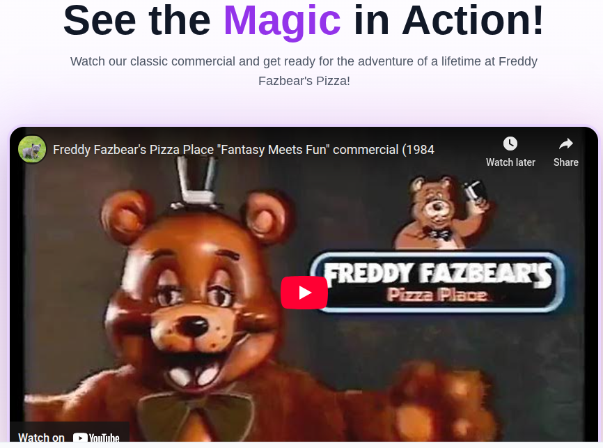 freddy fazbears pizza  template preview
