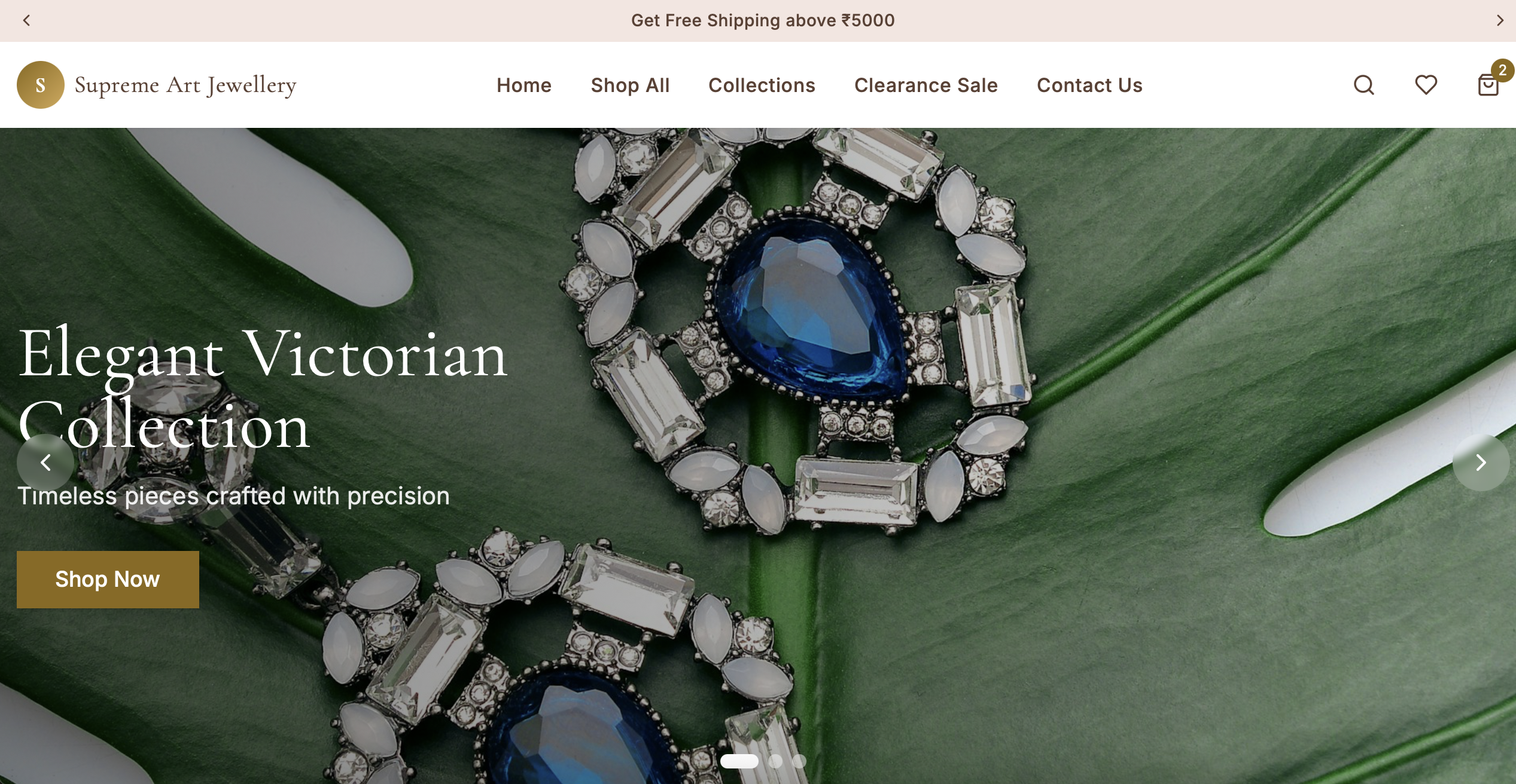 Jewellery shop web app template preview