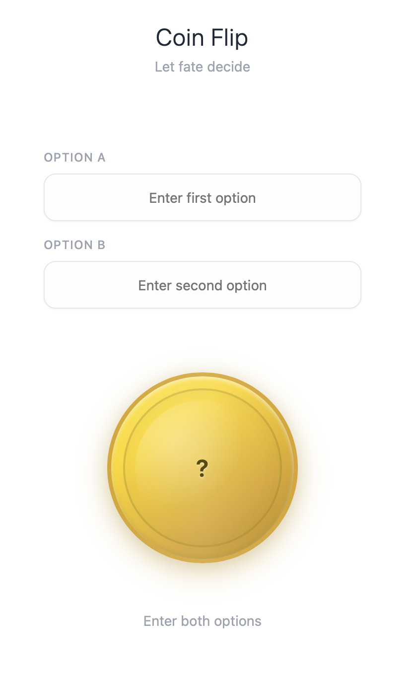 Coin Flip Decision Maker  template preview