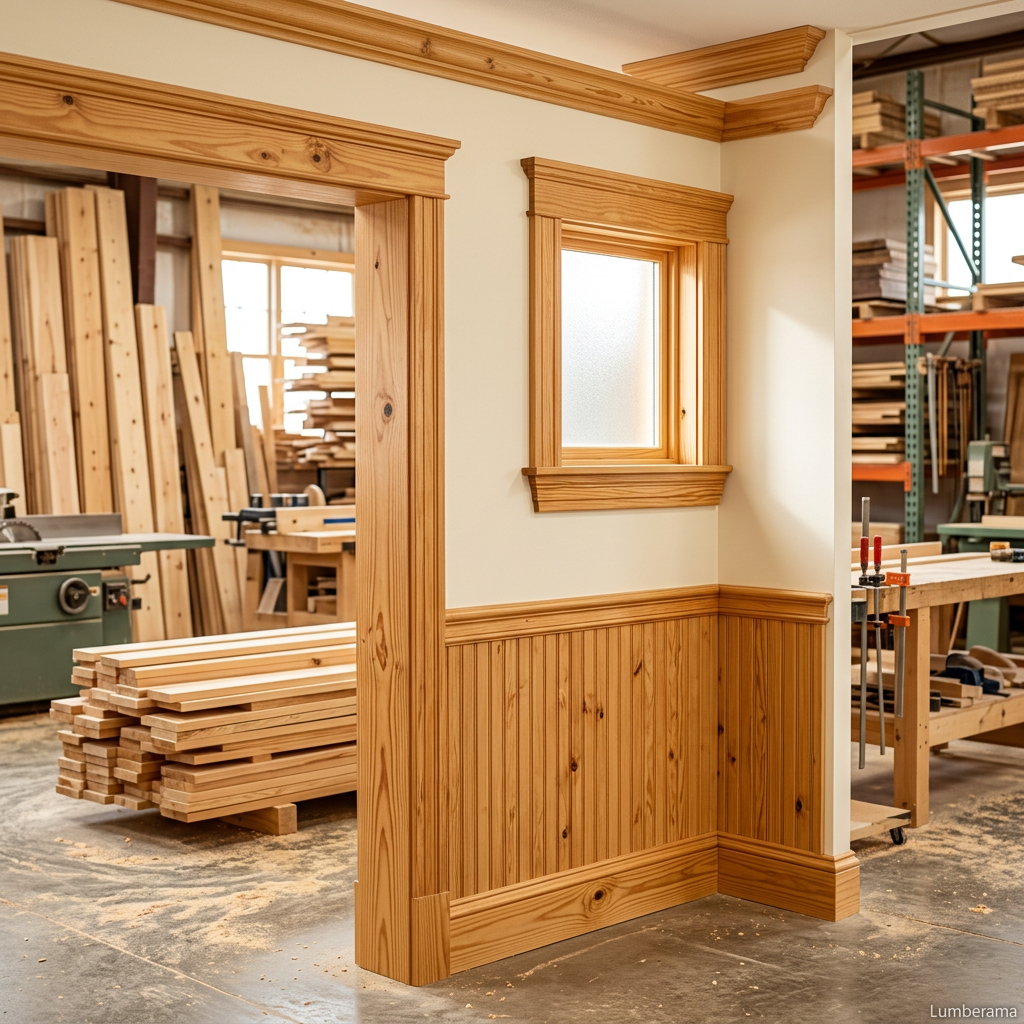 Pine Trim & Molding installed