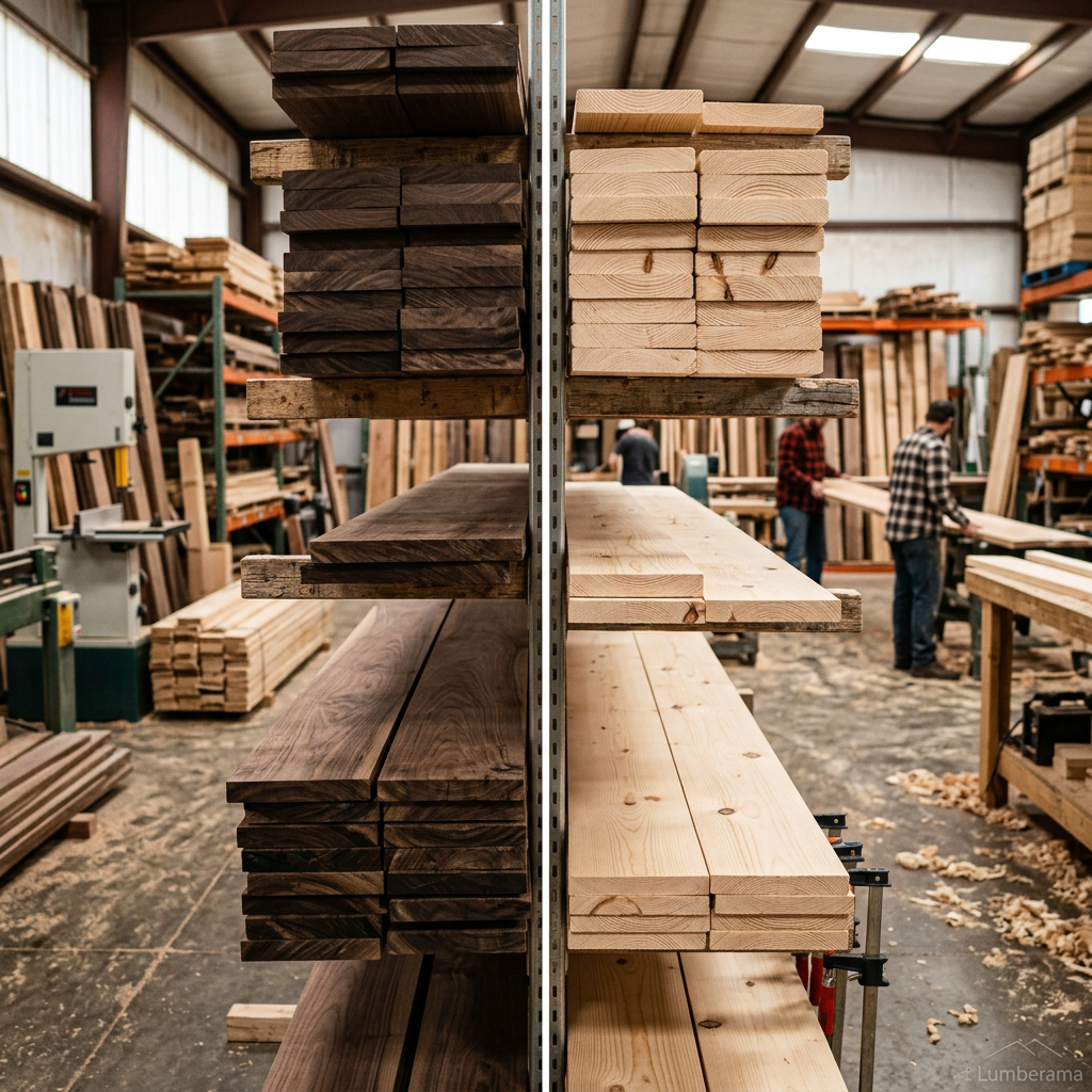 Hardwood vs softwood comparison