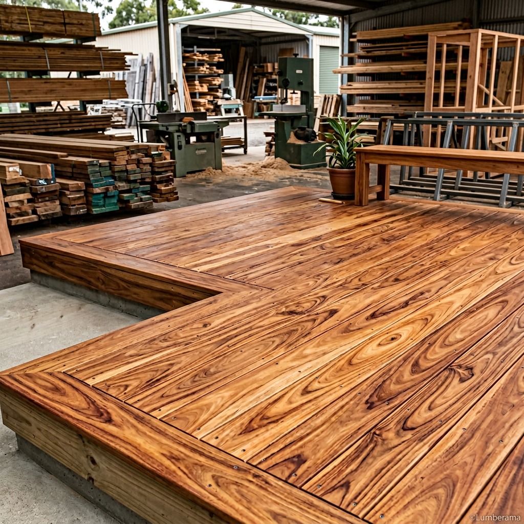 Acacia Decking installed