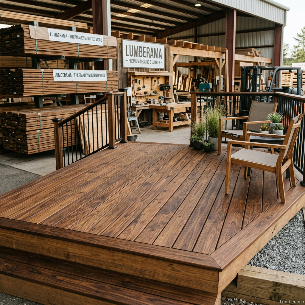 Thermally Modified Wood Decking installed