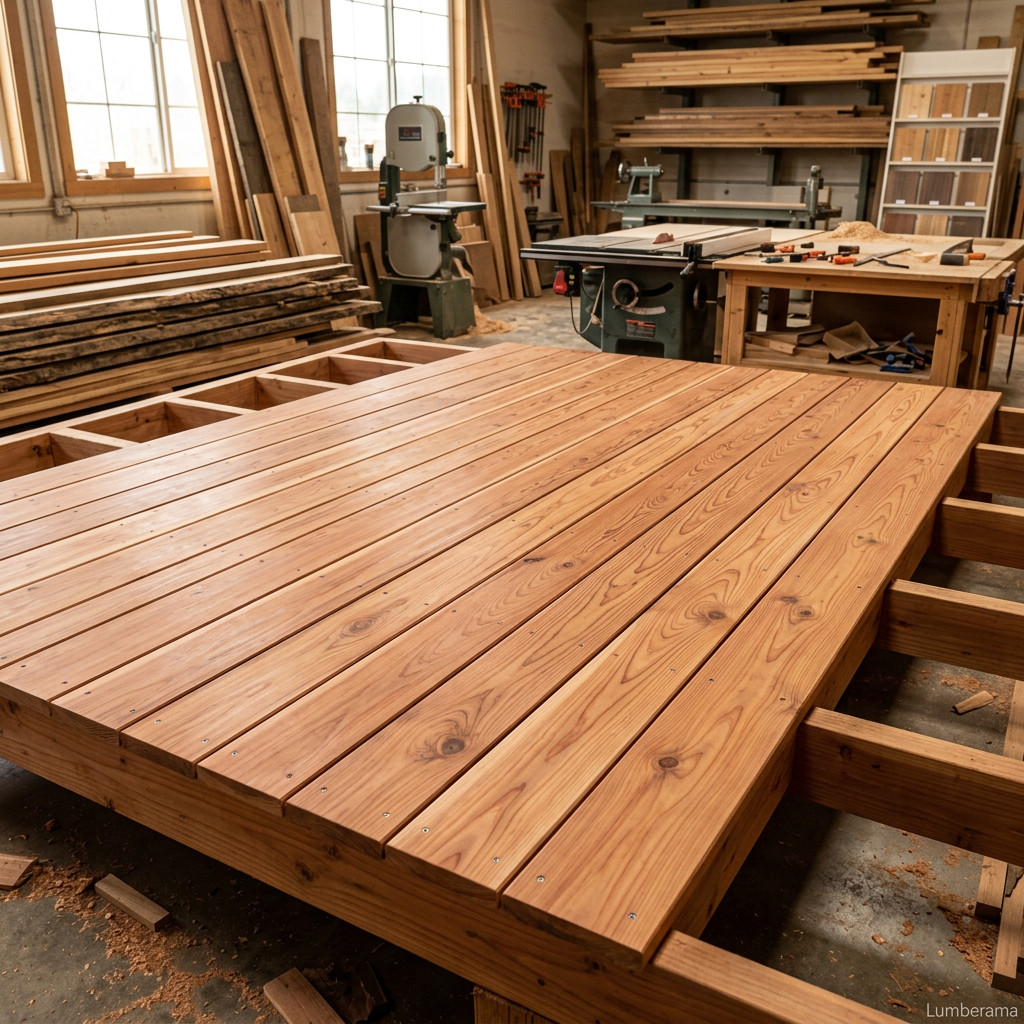 Redwood Decking installed