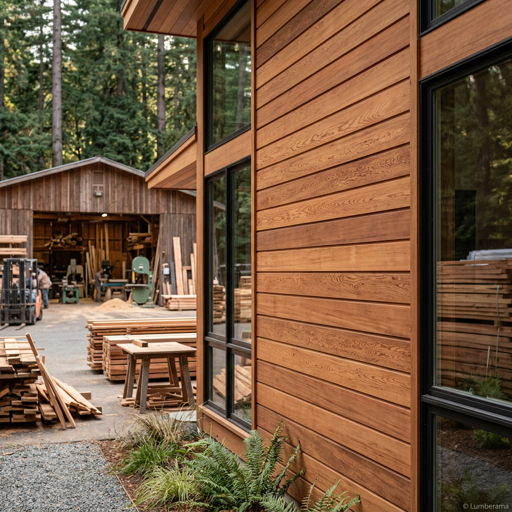 Redwood Siding installed