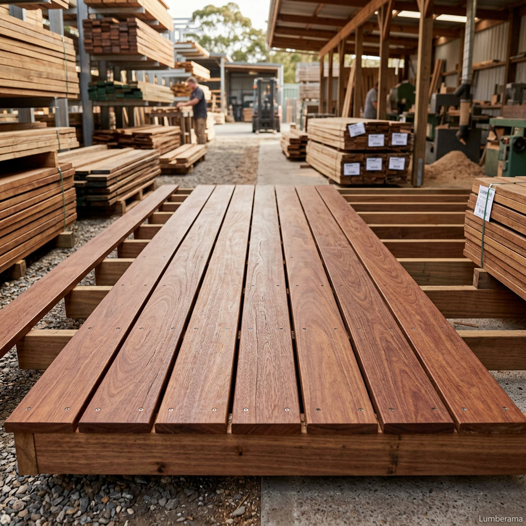 Red Balau Decking installed