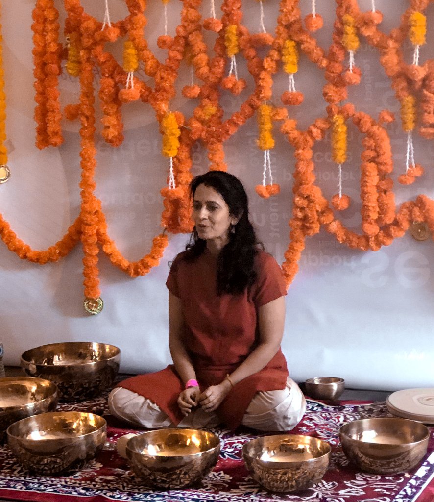 Sound bath meditation session