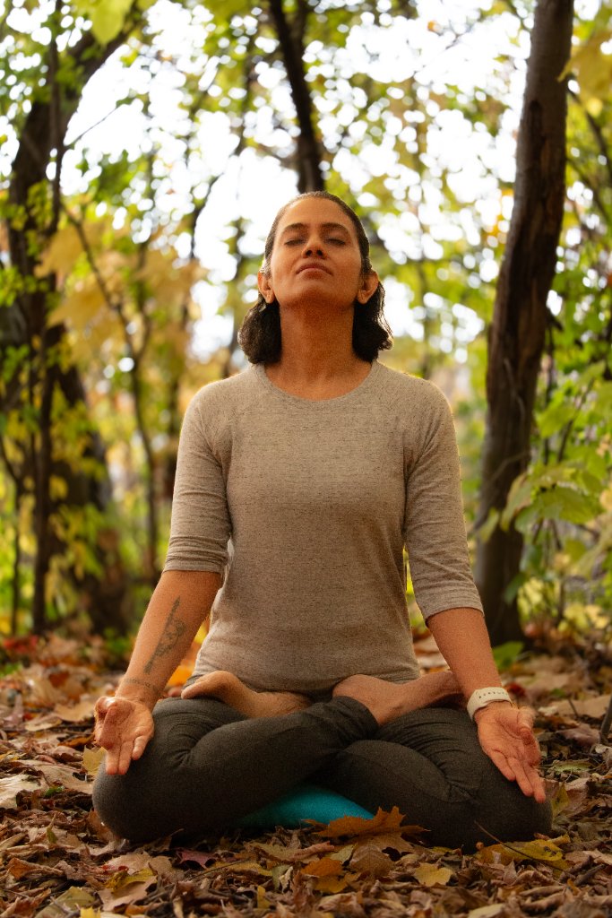 Outdoor meditation in nature