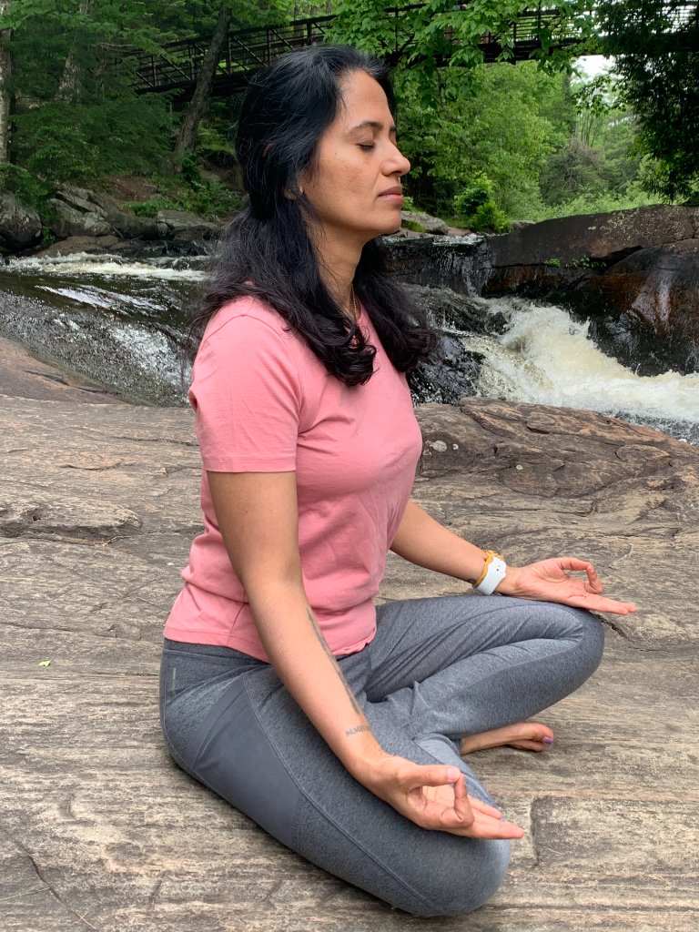 Meditation by the waterfall