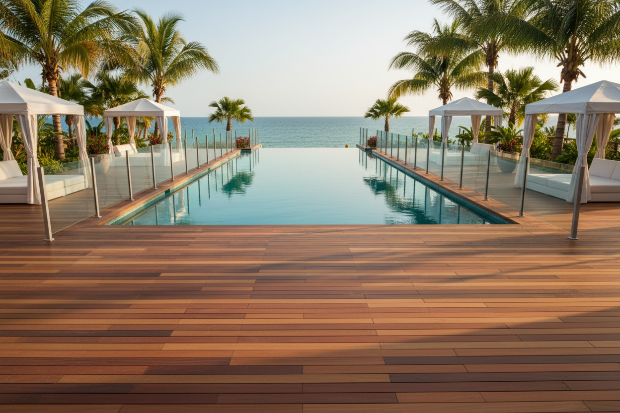 Tropical Resort Infinity Pool Deck