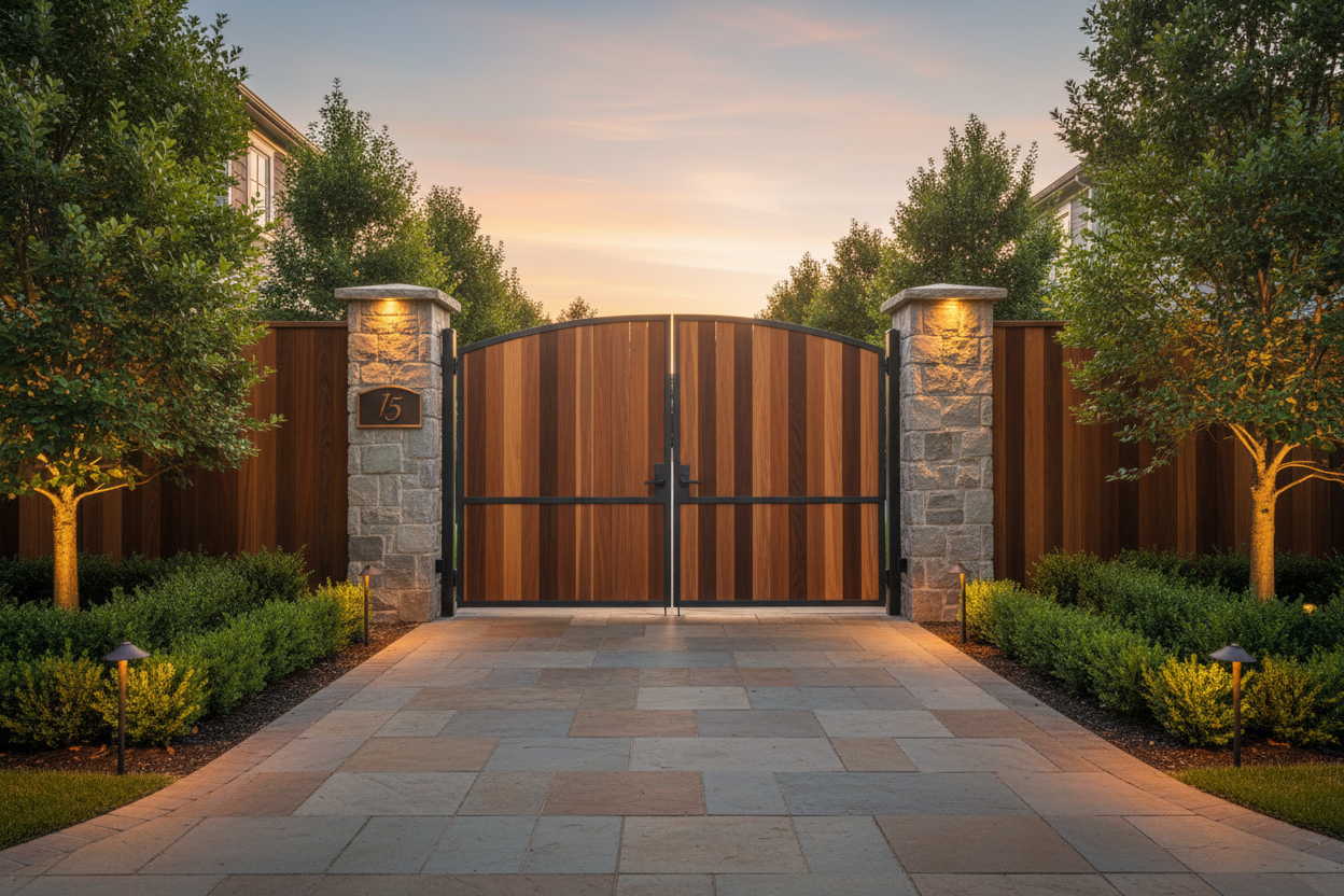 Estate Ipe Fence & Gate Entry