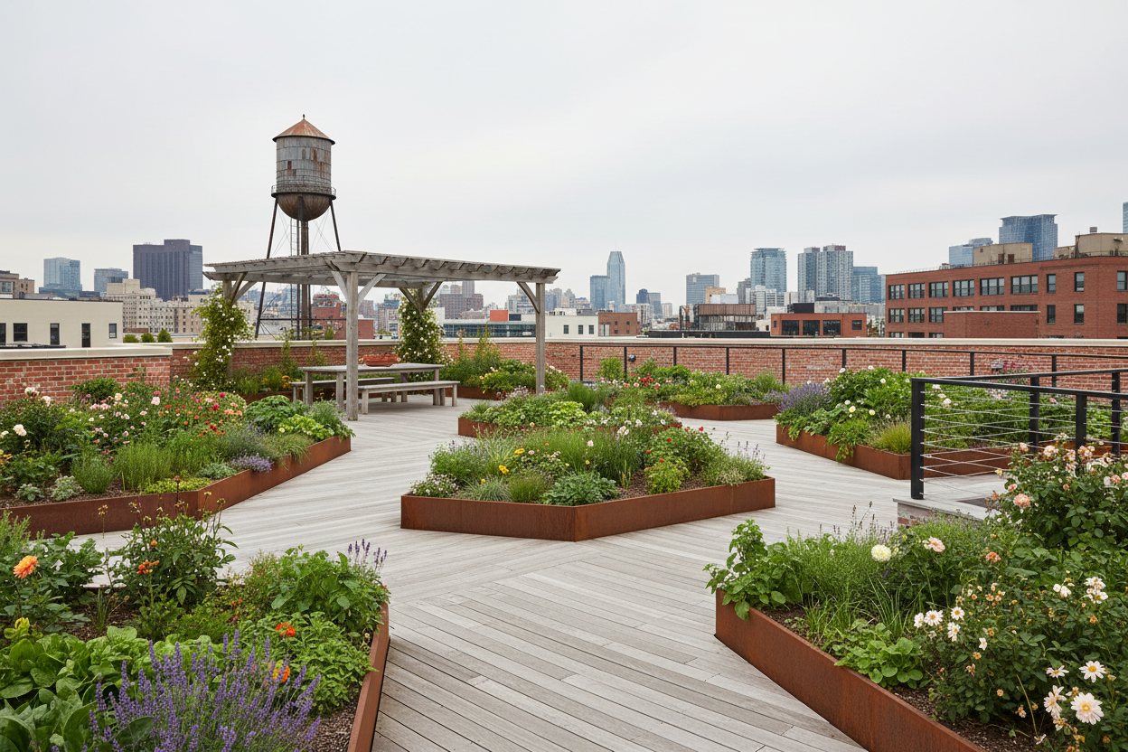 Converted Warehouse Rooftop Garden