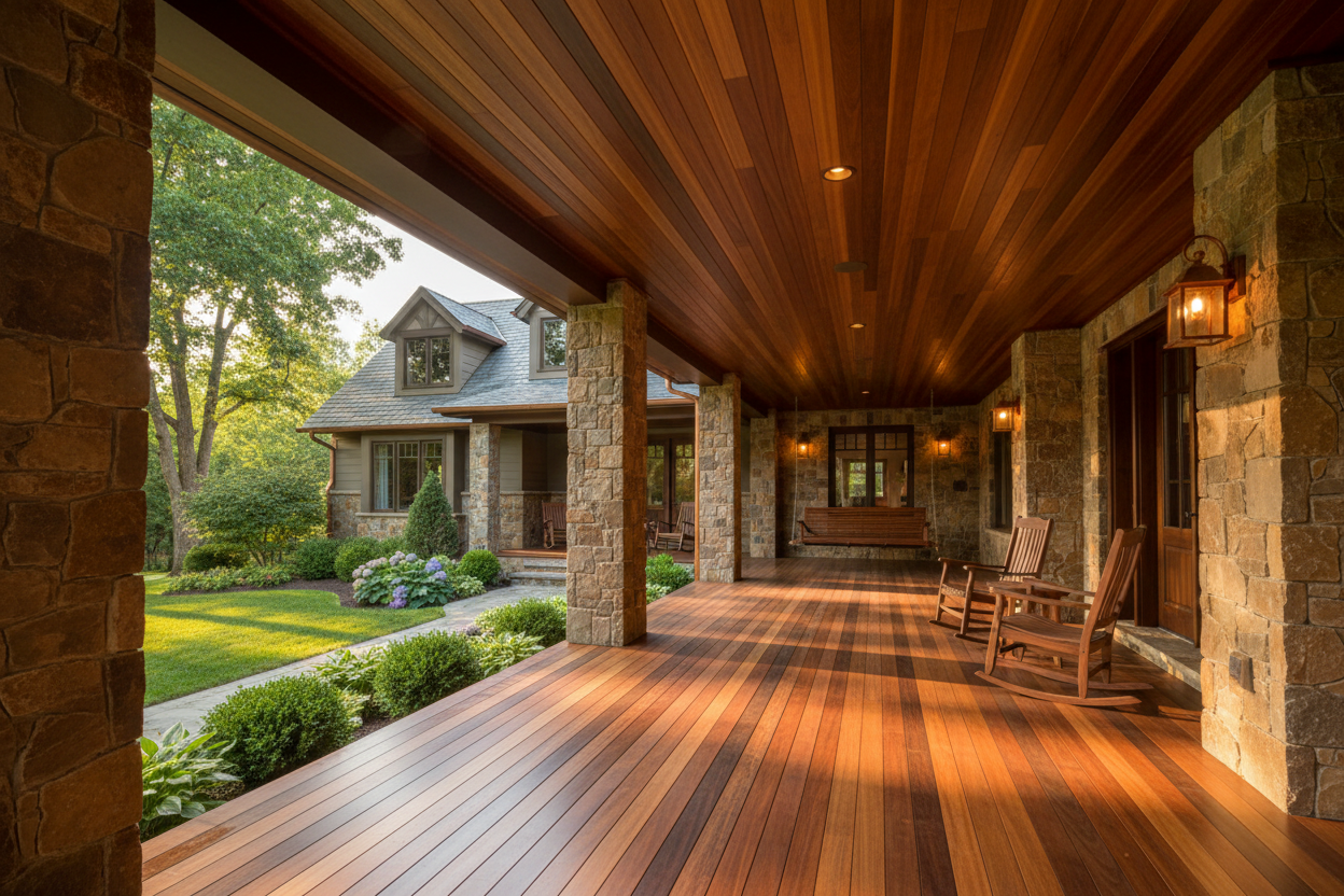 Craftsman Home Ipe Soffit & Porch Ceiling