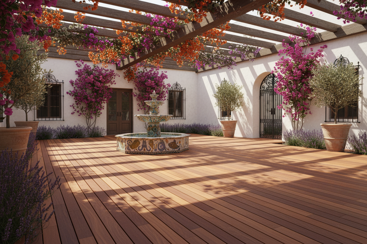 Mediterranean Courtyard with Pergola