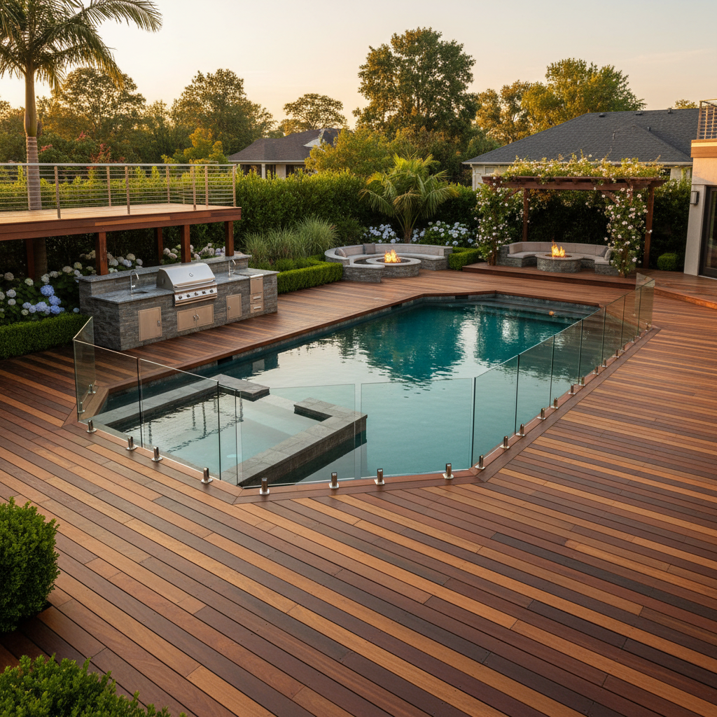 Luxury Backyard Pool & Entertaining Deck