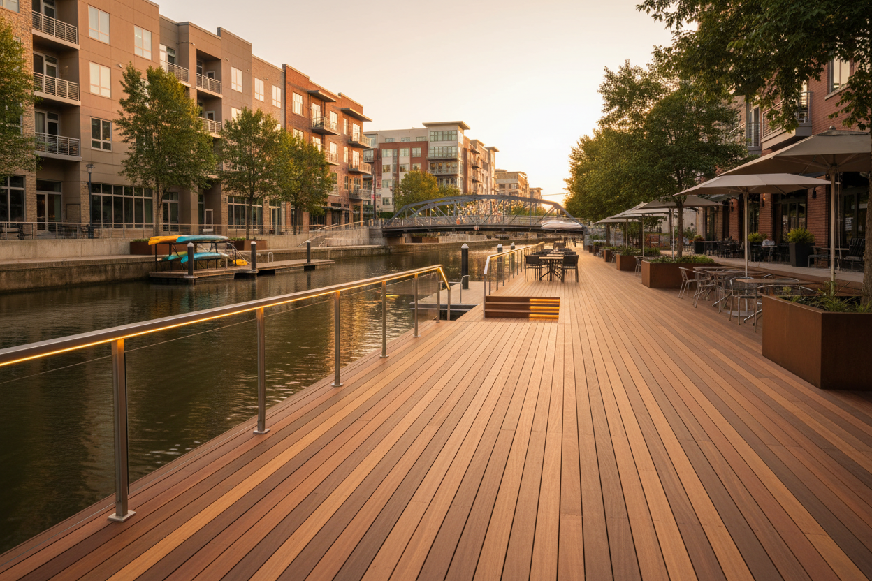 Downtown Riverwalk Commercial District — Boardwalk (Boardwalk & Commercial) | Ipe Wood Design Inspiration