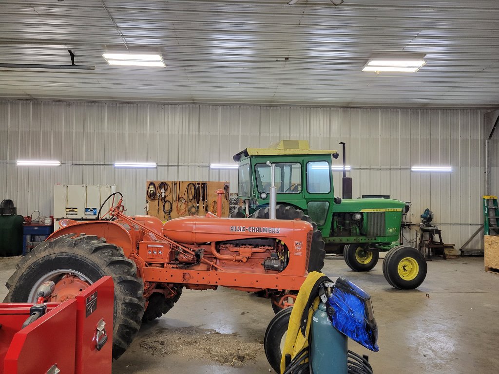 Farm shop with vintage tractors