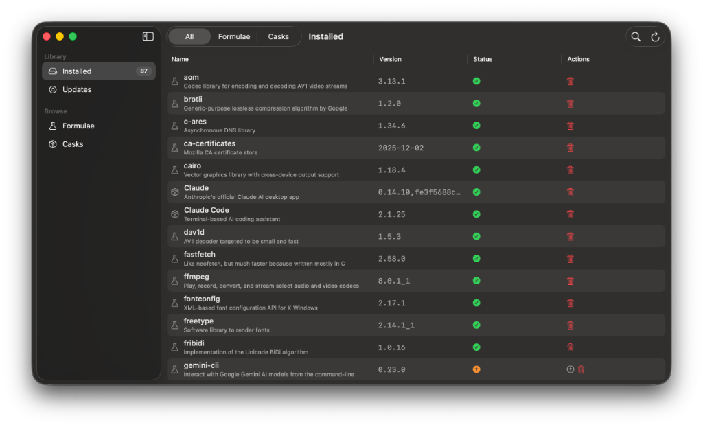 Installed Packages