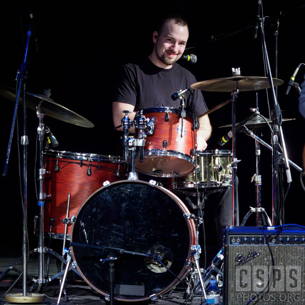 Dawson at the drum kit live