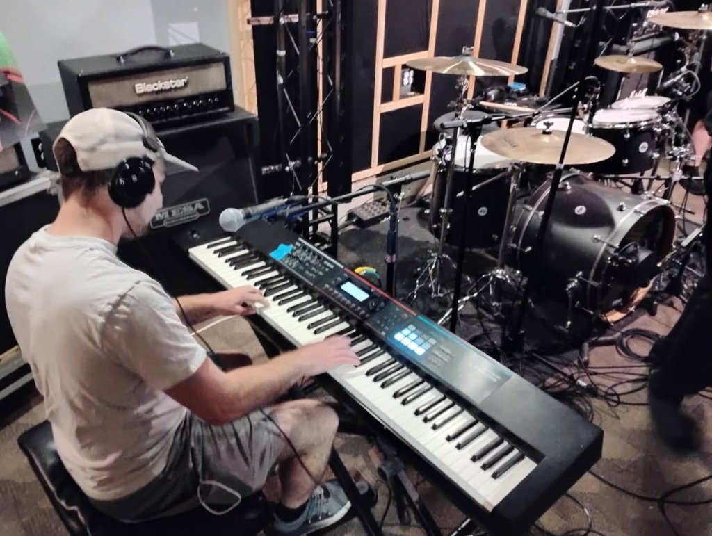 Recording session in studio
