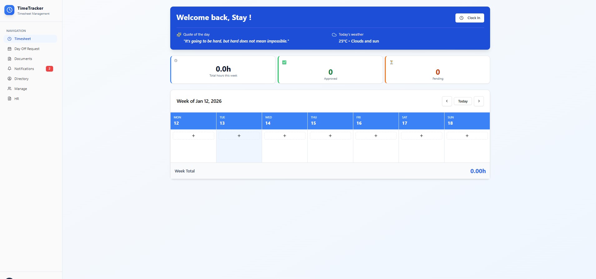 Stay Group HR template preview