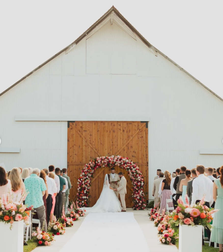 White Barn Side View