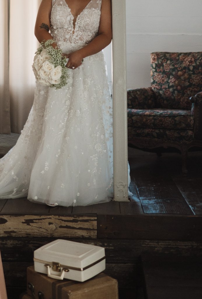 Bride on Vintage Couch