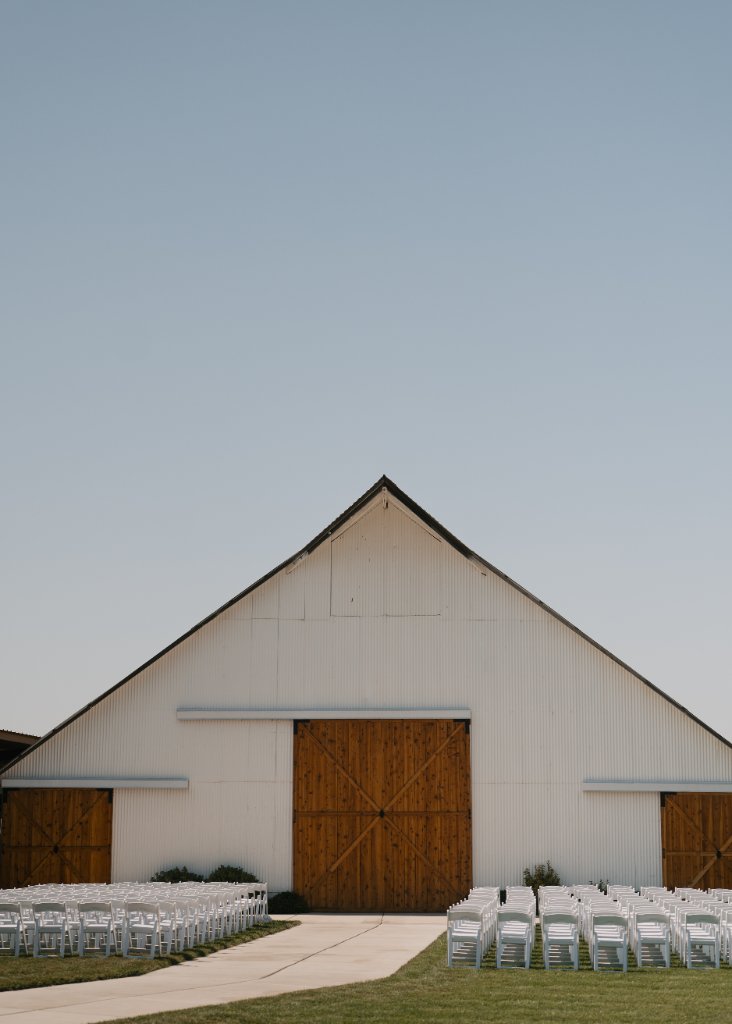 White Barn Front View