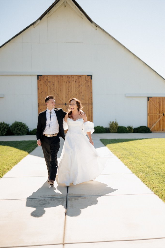 White Barn Evening Setup