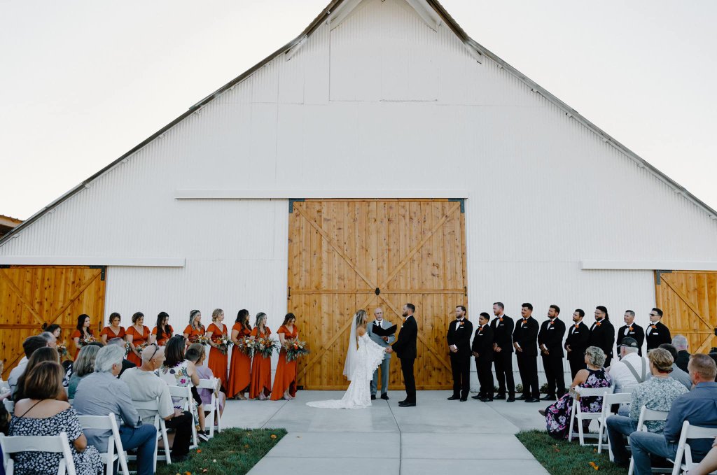 White Barn Wedding Ceremony