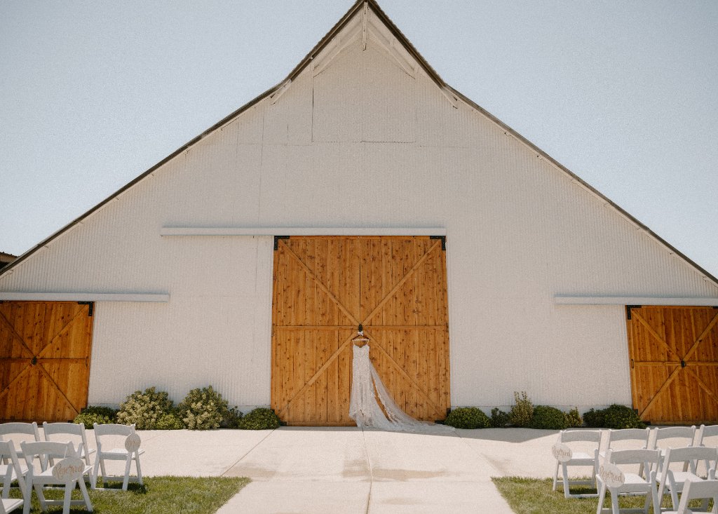 White Barn Ceremony with Guests