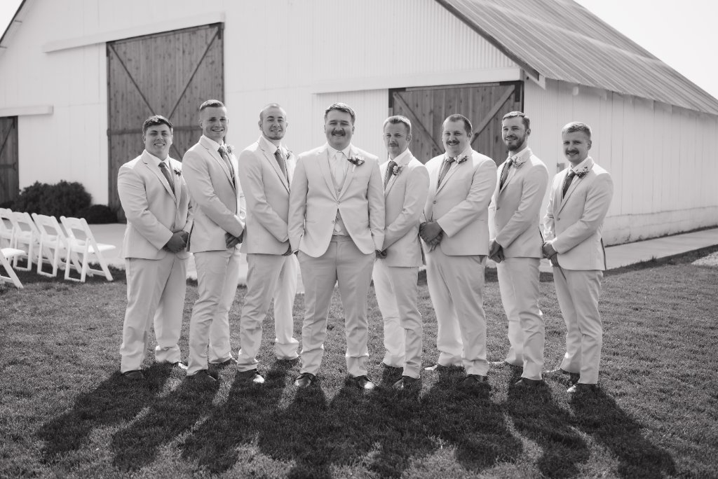 Groomsmen at White Barn